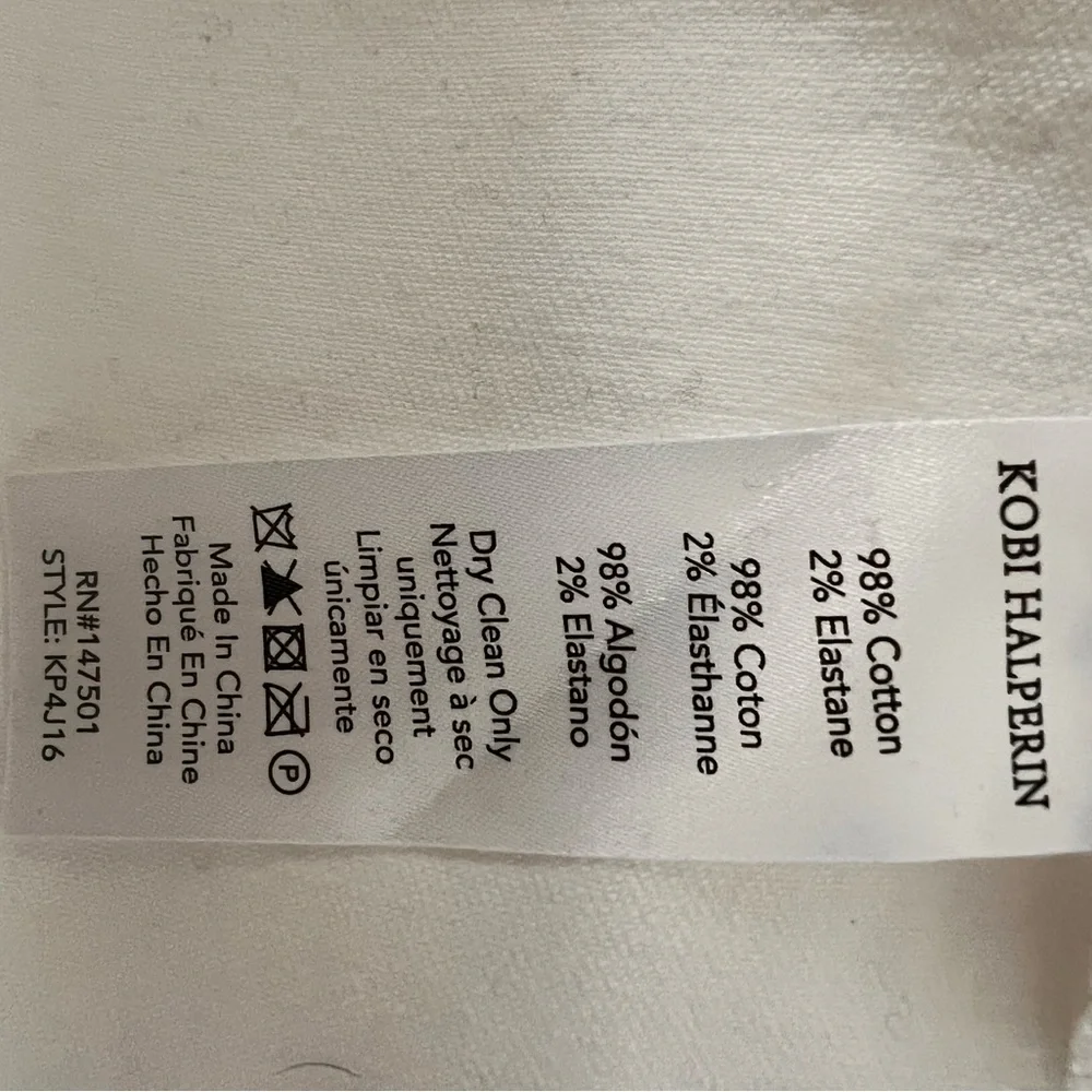 NWT $348 Kobi Halperin Teagan Denim White Jacket Size S Cropped Brooch - Picture 11 of 13